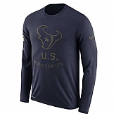 Men's Houston Texans Nike Salute to Service Sideline Legend Performance Long Sleeve T-Shirt Navy,baseball caps,new era cap wholesale,wholesale hats